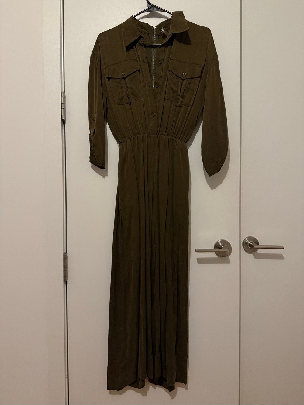Alice + Olivia Olive Olive Green Long Sleeve Jumpsuit